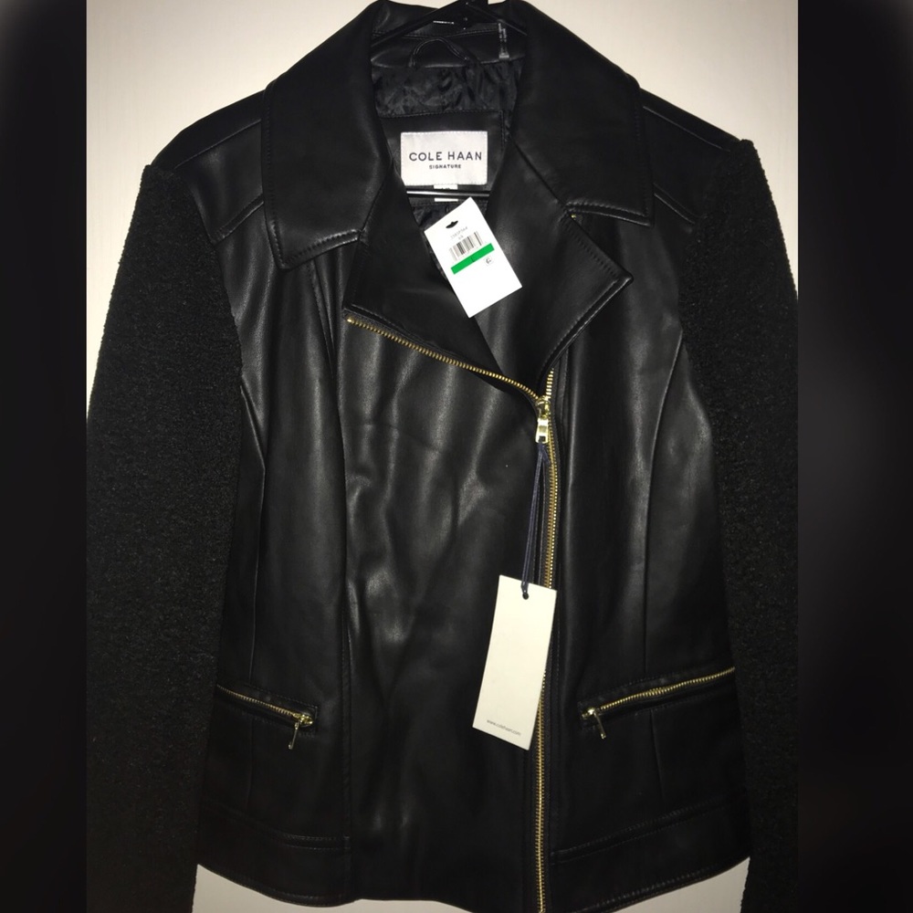 NEW COLE HAAN LEATHER JACKET
